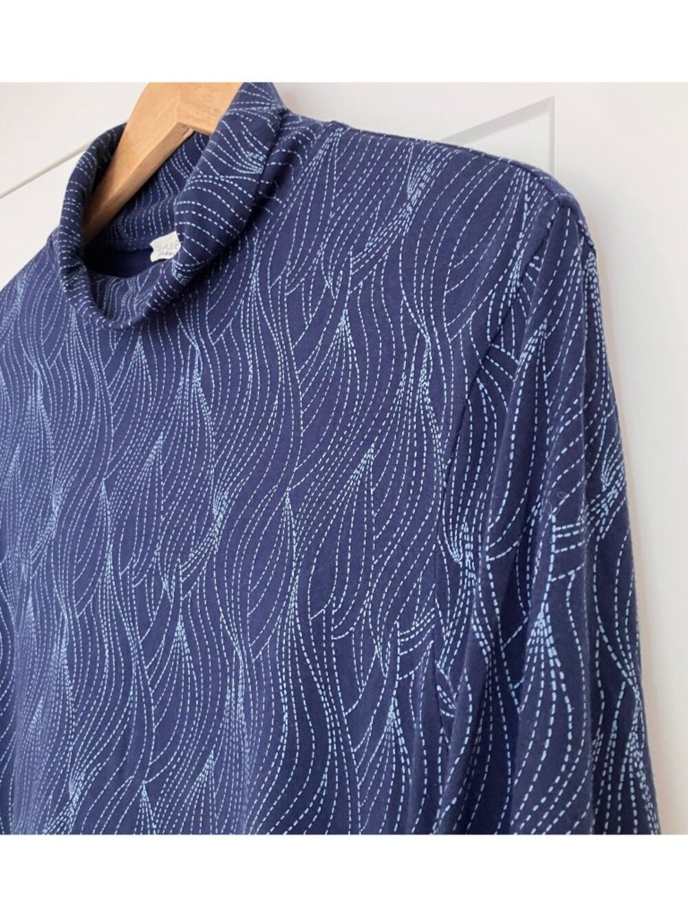 Seasalt Cornwall Womens Organic Cotton Wave Landing Top Size 20 Blue Navy FA NWT